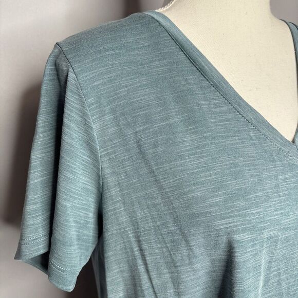 Mod Ref Small Blue Hi Lo V Neck Tshirt - Picture 2 of 9